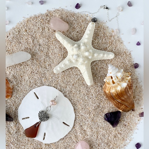 MAUI Beach Glass & Heart Necklace - Picture 3 of 5